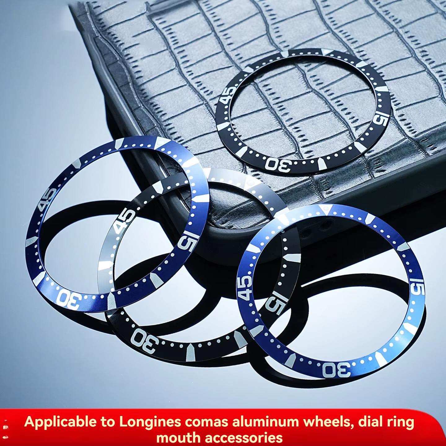 Lunette de montre en aluminium pour Longines L3.742 Hydro Conquest 37 mm/38