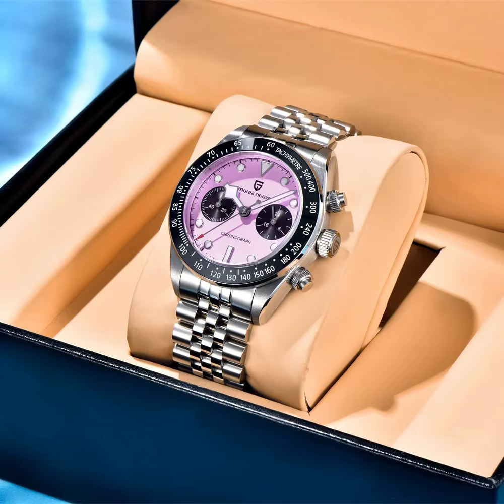 Montres pour hommes PAGANI DESIGN 2026 Nouvelle montre chronographe à cadran rose BB Panda Mode Luxe Quartz