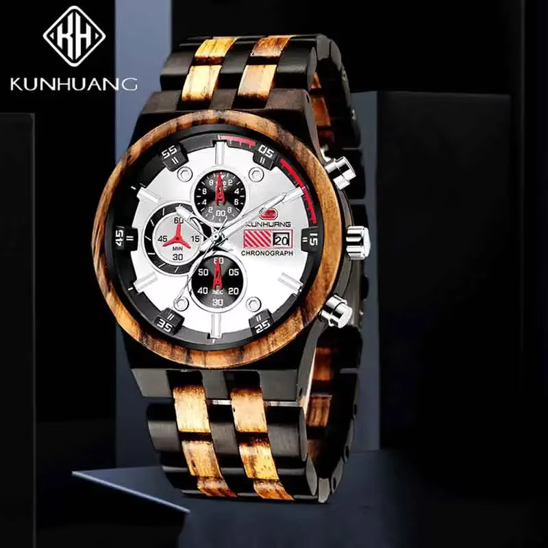 Montre en bois KUNHUANG pour homme
