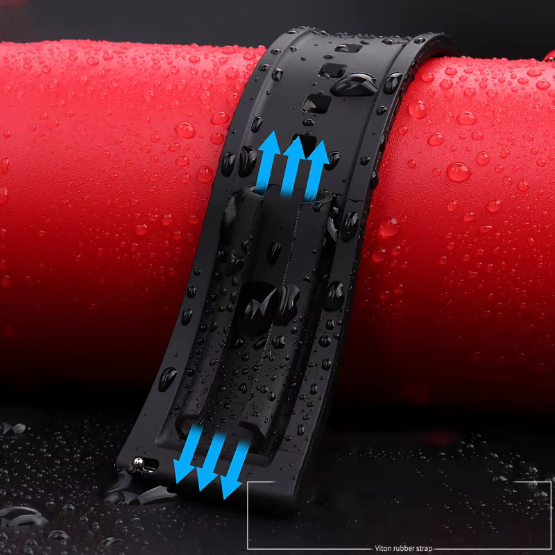 Bracelet en caoutchouc à dégagement rapide pour montre mécanique design CIGA Xijia série X gorille baril de vin pointu