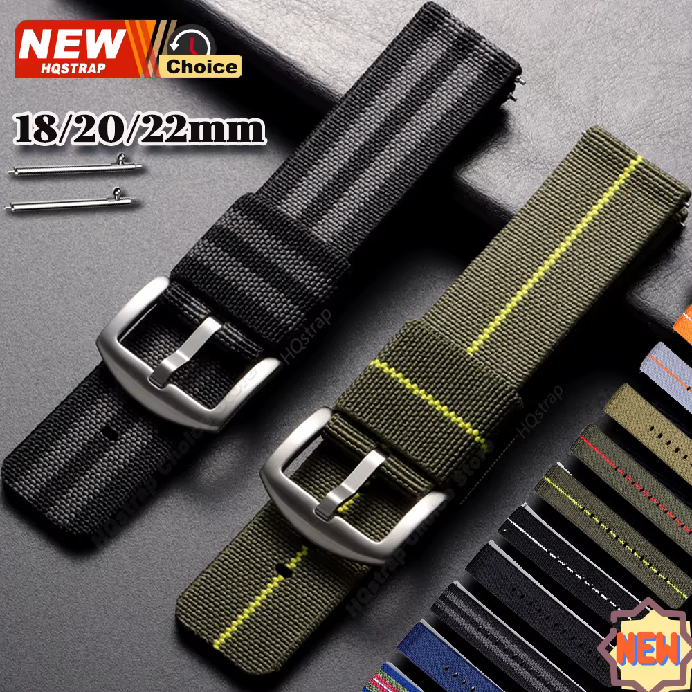 Nouveau bracelet de montre en nylon élastique tissé, 18mm 20mm 22mm, universel, à libération rapide, pour montre militaire, bracelet pour femmes et hommes