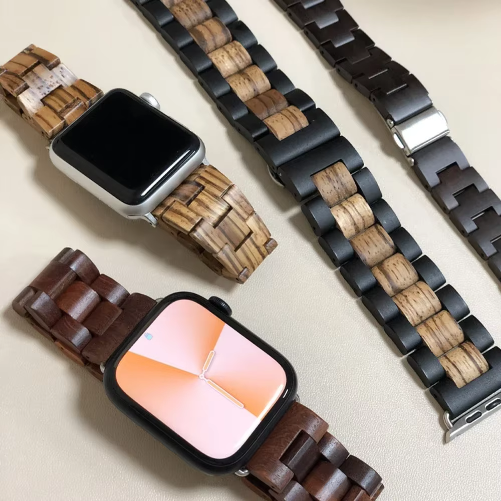 Bracelet en bois pour Apple Watch 11 10 9 8 7 6 5 SE