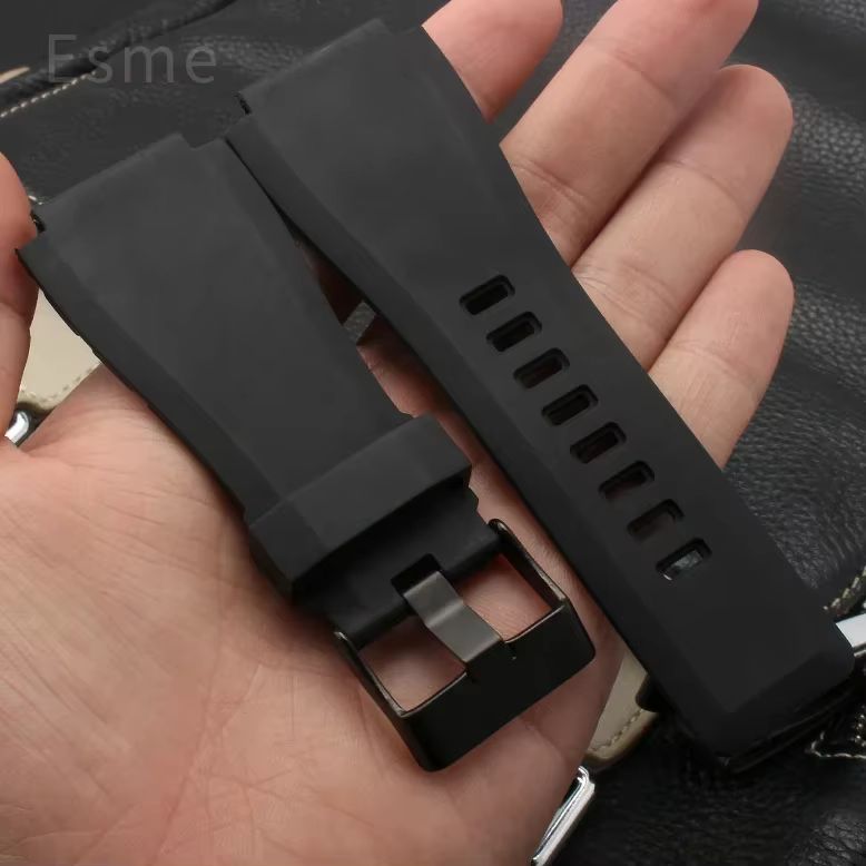 Bracelets de montre en silicone souple sans poussière pour Bell Ross