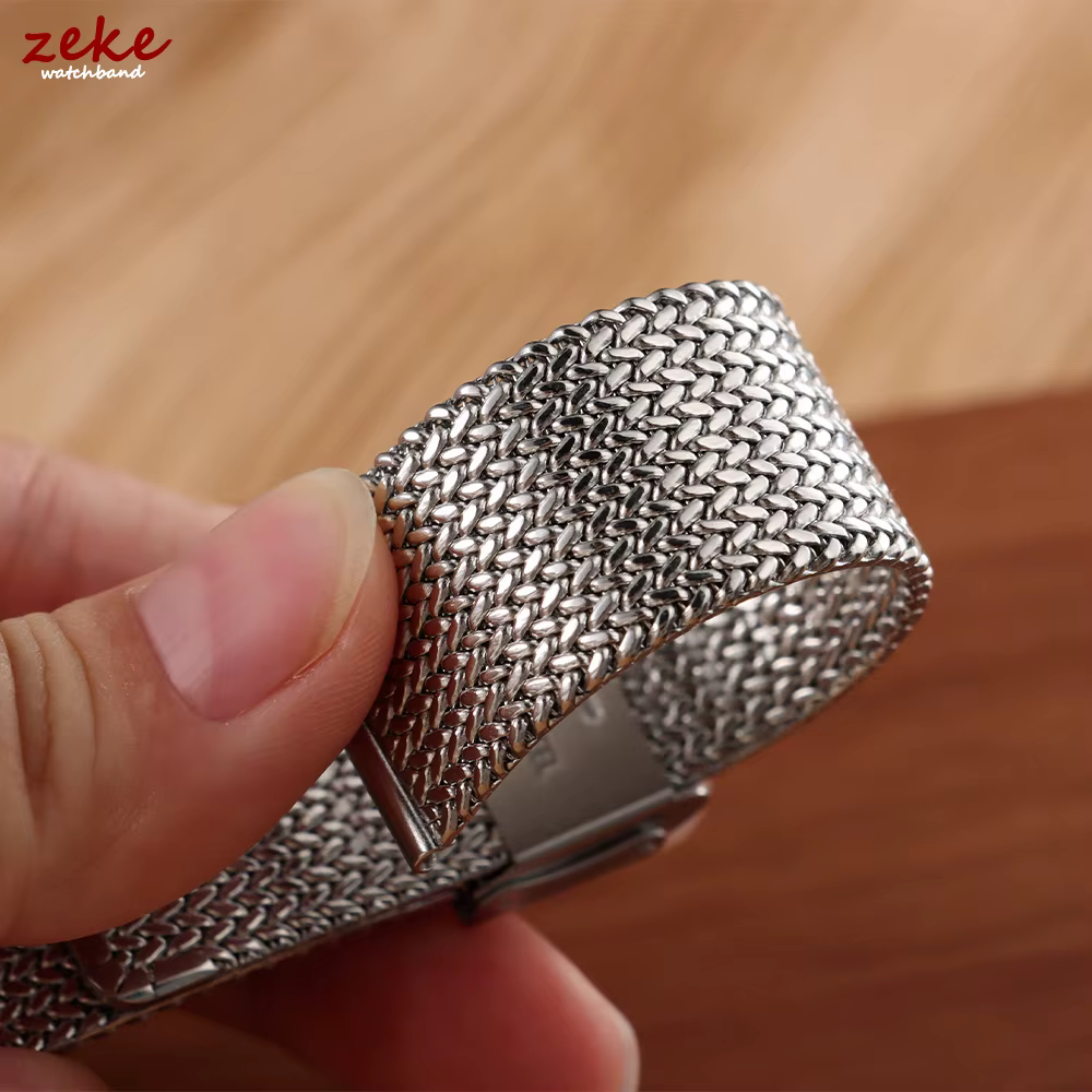 Bracelet en maille milanaise pour montre connectée, en acier inoxydable, avec boucle pliante DW, 16mm, 18mm, 20mm, bracelet universel pour Seiko