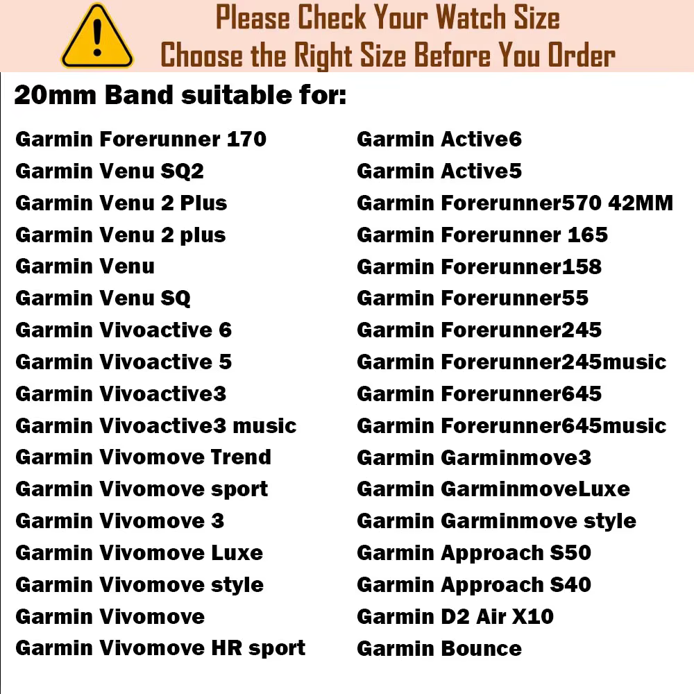 Bracelet de remplacement 1:1 pour Garmin Forerunner 170 158 55 245 645
