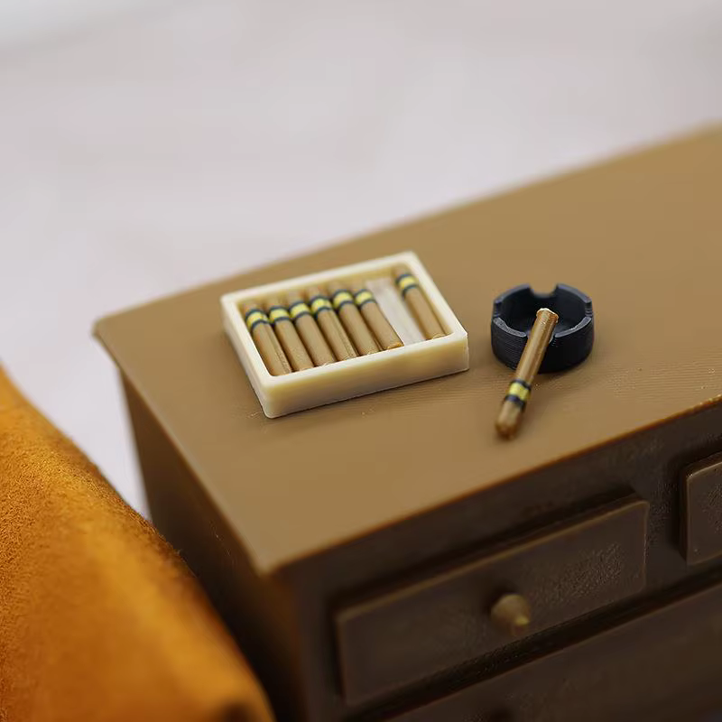 NOUVEAU! Jouets de simulation pour maison de poupée 1/12, kit de cendrier de cigare miniature, modèle d'ornement de cigarette, accessoires de décoration pour maison de poupée