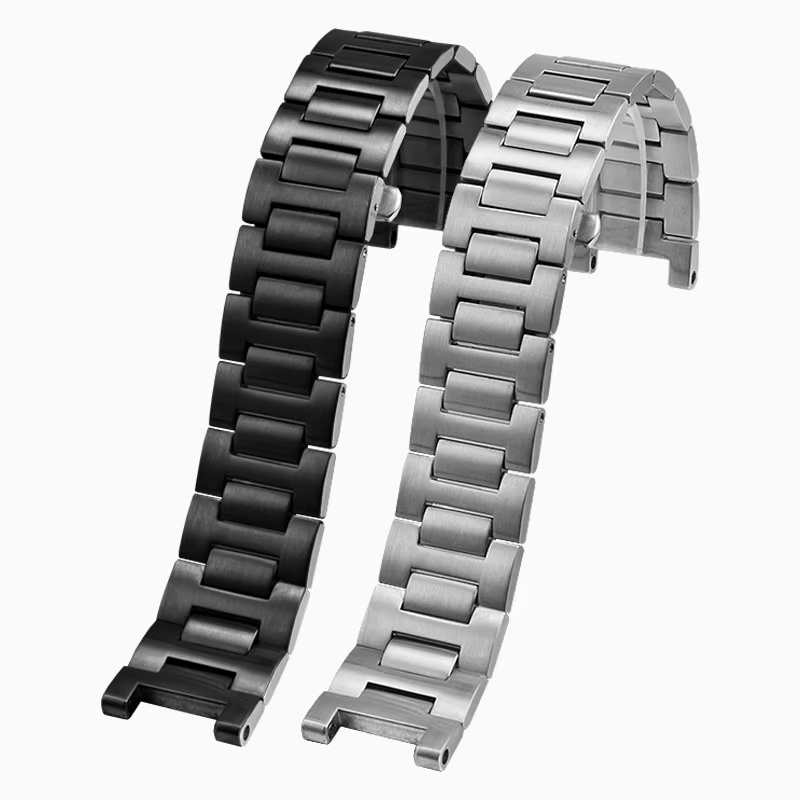 Bracelet de montre en acier inoxydable concave pour Cartier PASHA Series 16*8mm 18*10mm 20*12mm WSPA0013 W31077U2 W3108555