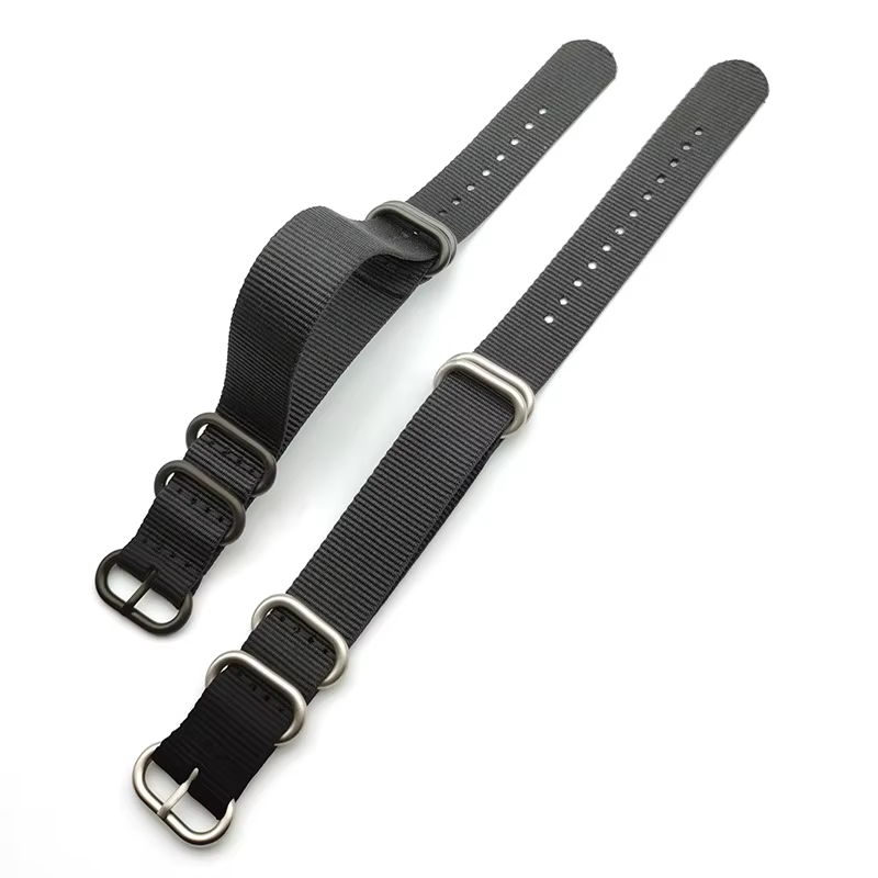 Bracelet de montre en toile de Nylon otan pour ceinture de montre intelligente bleu vert noir Bracelet 5 boucle d'anneau 18 20mm 22 24mm accessoire de qualité supérieure