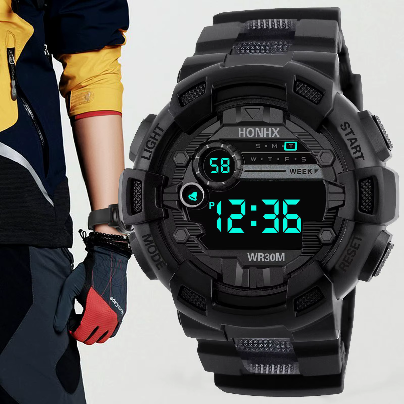 Montre de sport numérique étanche pour homme
