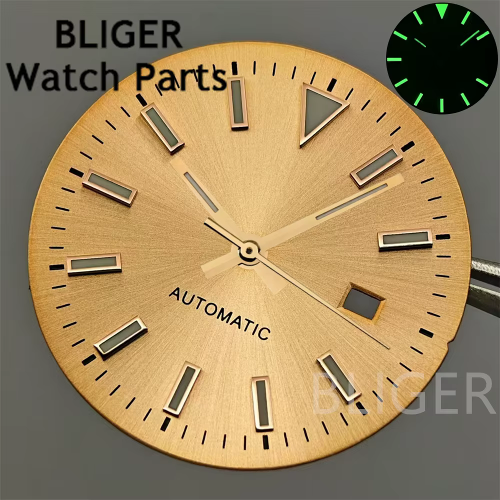BLIGER 24.5mm Sunburst femmes montre cadran ensemble d'aiguilles blanc gris vert Rose or