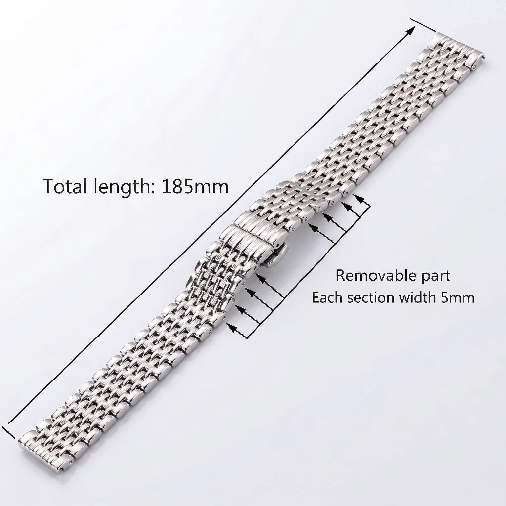 Bracelet de montre en acier inoxydable pour hommes et femmes