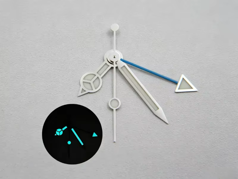 Aiguille bleue Lume pour mouvement 3186/3285, accessoires pour montres GMT