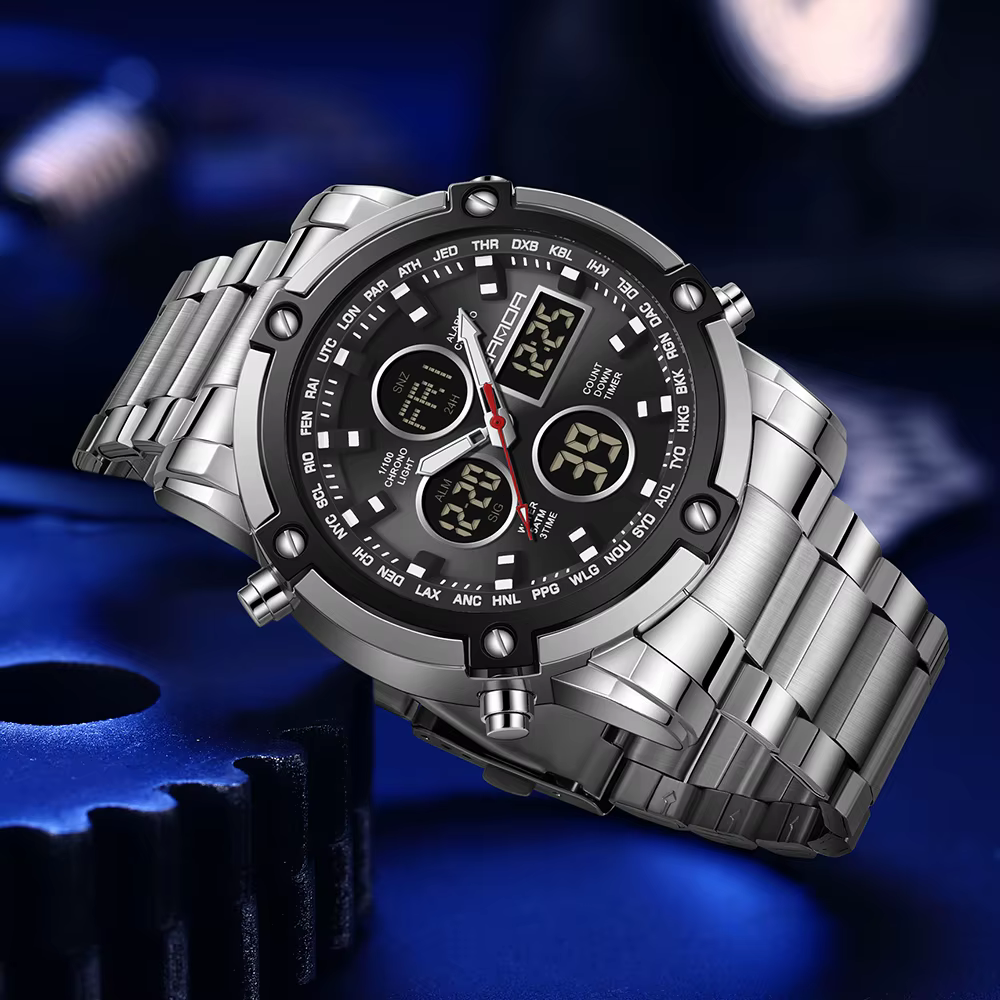 Montre-bracelet numérique classique pour homme SANDA
