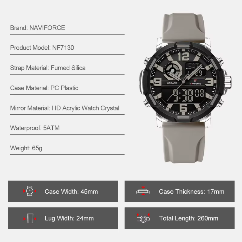 NAVIFORCE – montre à Quartz militaire pour hommes
