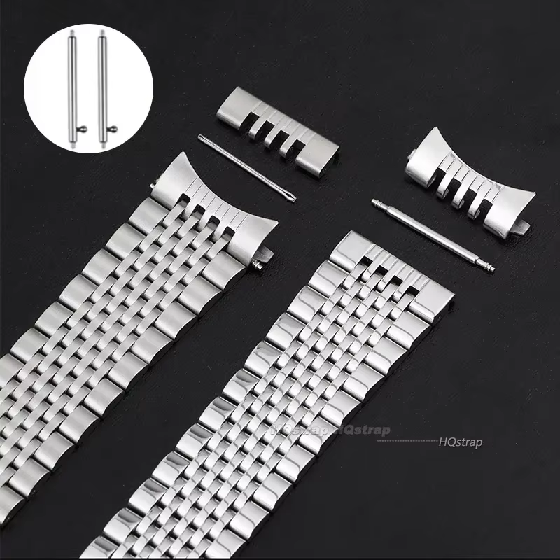 Bracelet de montre en acier inoxydable à extrémité plate incurvée de 18mm 20mm 22mm