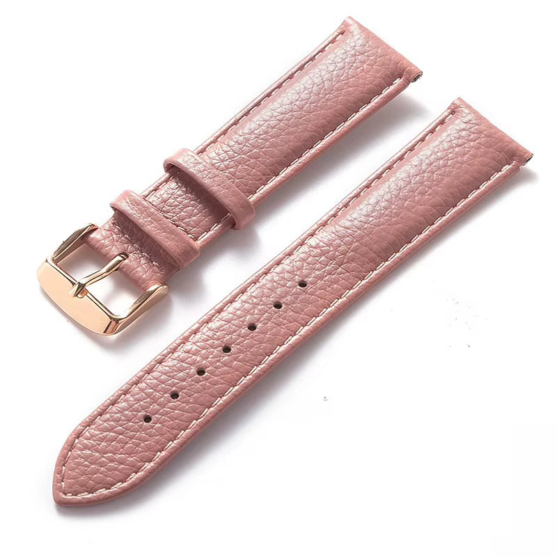 Bracelet en cuir véritable à motif litchi