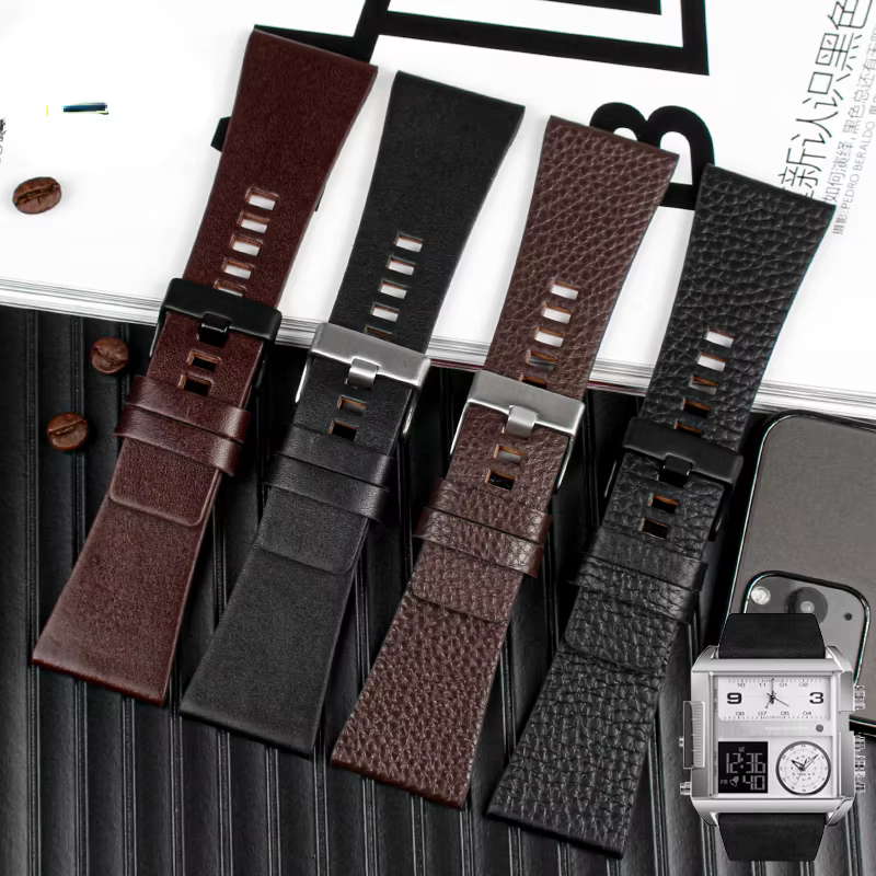 Bracelet de montre en cuir véritable haut de gamme pour montre Diesel