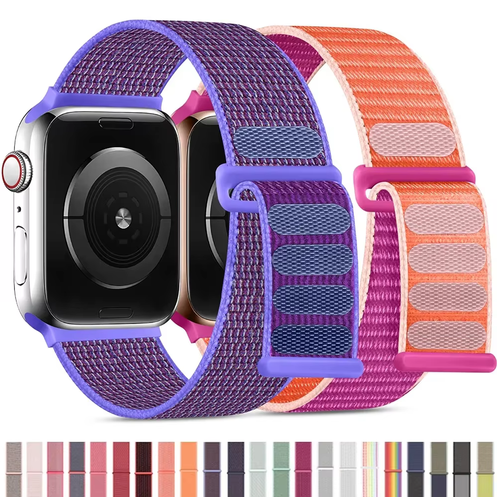 Bracelet à boucle en Nylon pour bracelets de montre Apple 49mm Ultra2 44mm 40mm 45mm 41mm 46-42mm