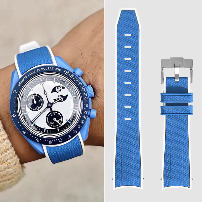 Pour Omega Swatch 20mm courbe Bracelet de montre Speedmaster MoonSwatch planète Snoopy