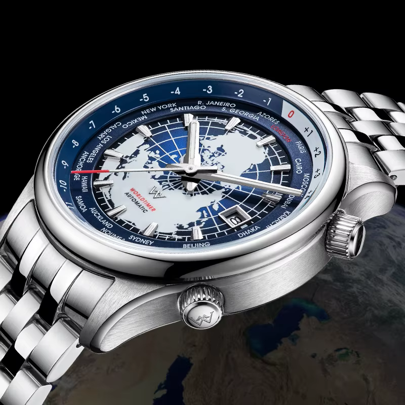 WM montre automatique mécanique hommes montres de haute qualité saphir heure mondiale Original reconnu marque Welly