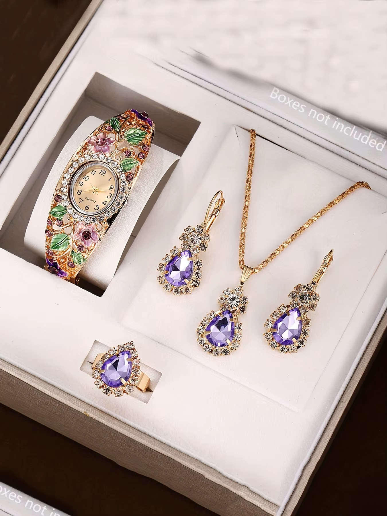 Montre pour femme style palais rétro en cloisonné