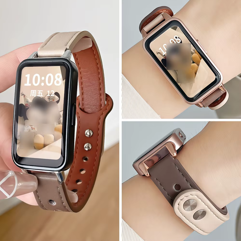 Bracelet en cuir pour Huawei Band 10 9 8