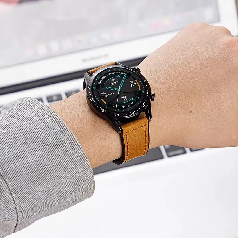 Bracelet en cuir et Silicone pour Samsung Galaxy Watch 4 5 6 7 40mm/44mm