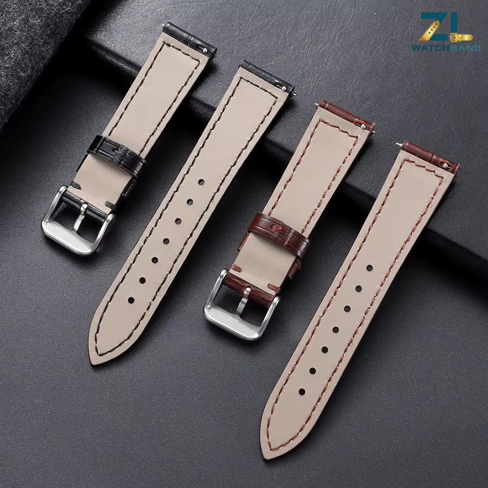 Bracelet de montre en cuir véritable de haute qualité