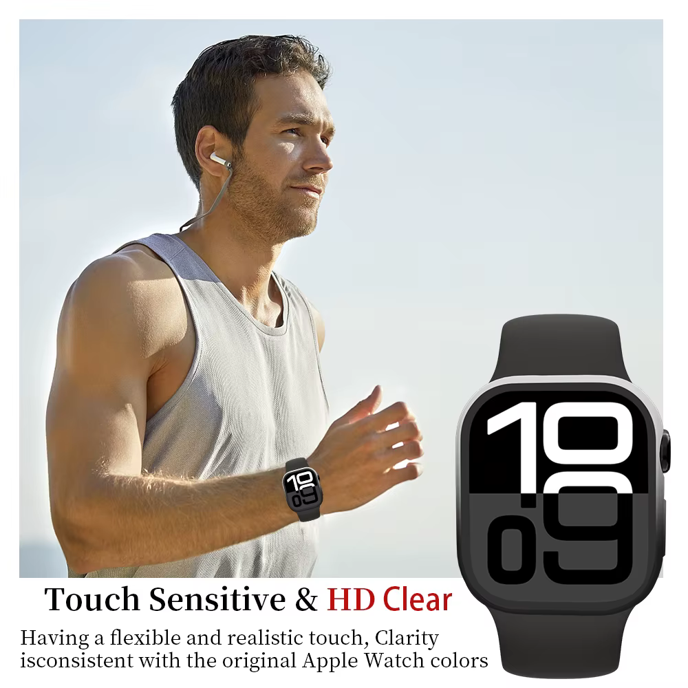 Verre trempé + étui pour Apple Watch 40mm 41mm 42mm 44mm 45mm 46mm protecteur d'écran housse de protection PC iWatch 10 8 7 9 6 SE 5 4