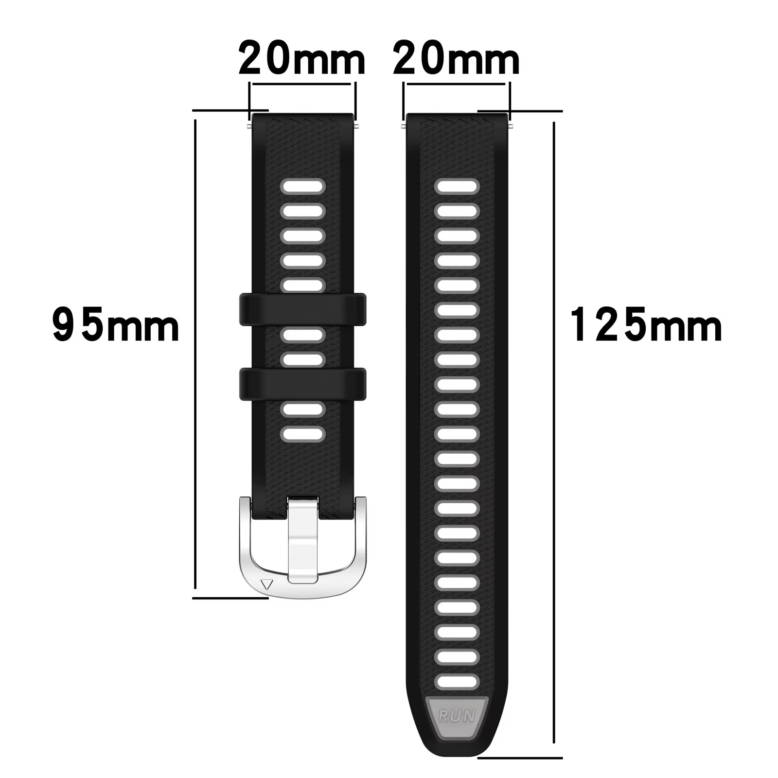 Nouveau bracelet de montre en Silicone de 20mm pour Garmin Forerunner 165 / 245 / 645 / 158 / Vivoactive 3 / 5