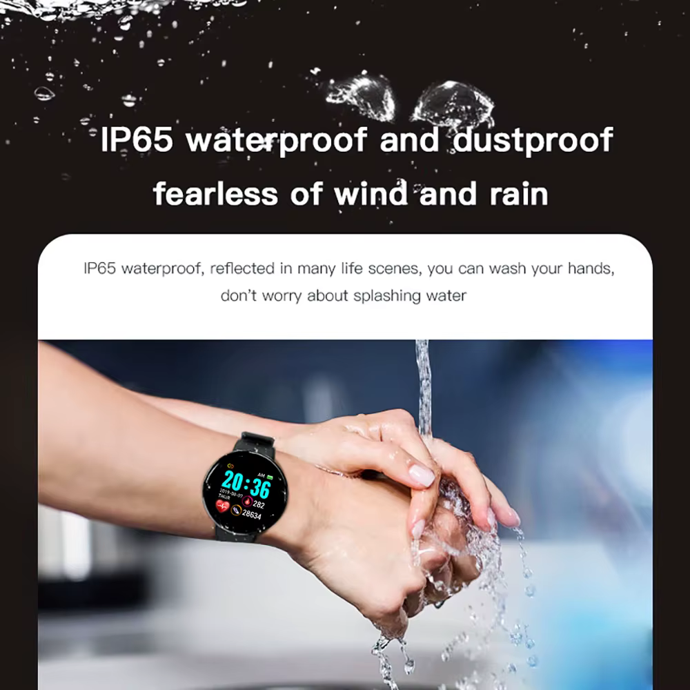 D18 montre intelligente hommes femmes Smartwatch pression artérielle étanche montres numériques sport Fitness Tracker