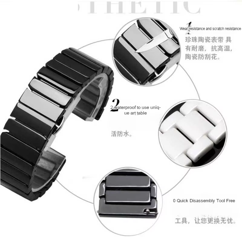 Ceramic Watchband For MOVADO BOLD