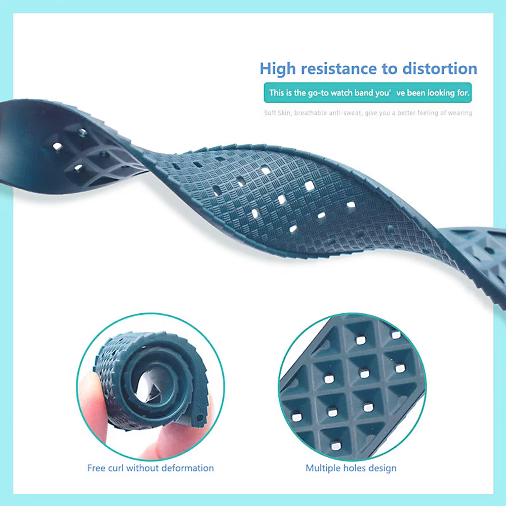 Bracelet de montre en silicone tropical à libération rapide