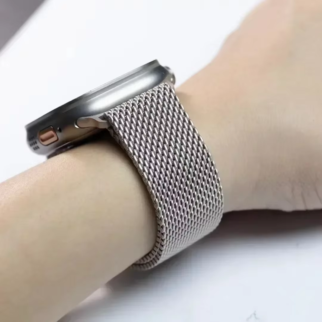 Bracelet à boucle milanaise pour Apple Watch Ultra 2 3 bandes 49mm 45mm 46mm 44mm 42mm 41mm 40mm