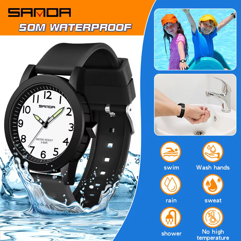 Montre-bracelet analogique à quartz en silicone pour femme