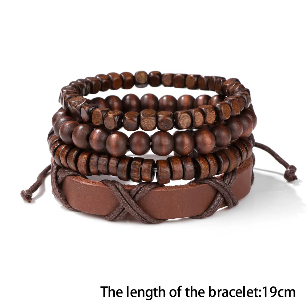 Bracelet tressé en cuir rond pour hommes et femmes