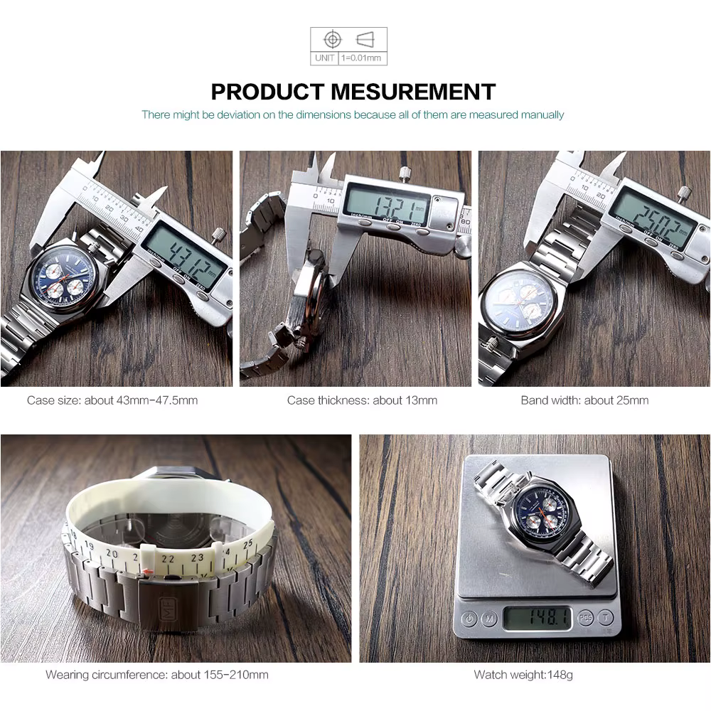 MINI FOCUS chronographe montre à Quartz pour hommes mode étanche montre-bracelet lumineuse avec calendrier bracelet en acier inoxydable 0601