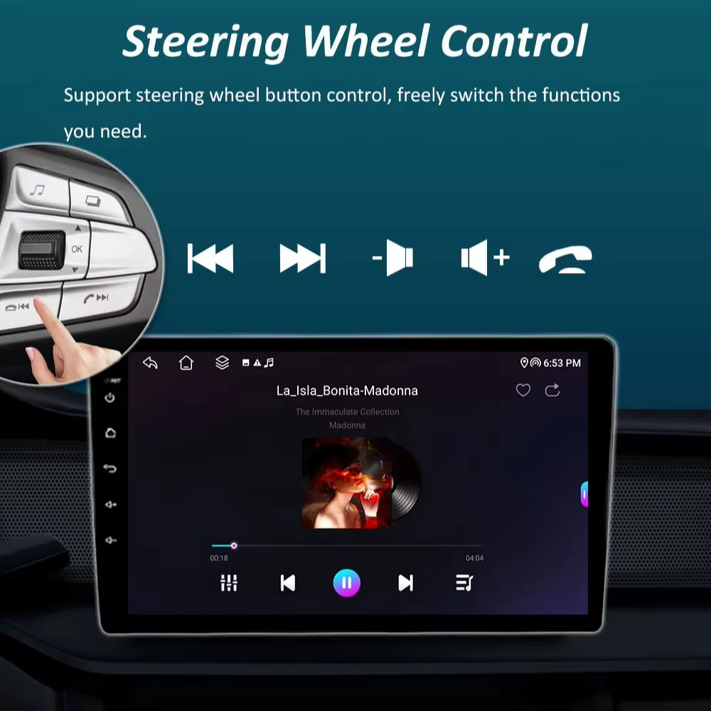 Autoradio multimédia Android 16 avec CarPlay sans fil intégré, WiFi, 4G, GPS pour Renault Clio 3 2005 - 2014