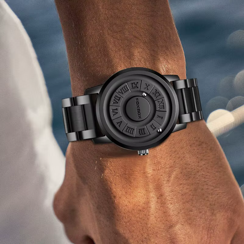 Montre de luxe avec pointeur magnétique pour homme