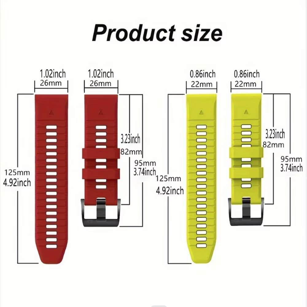 Bracelet de montre en Silicone 22 26MM