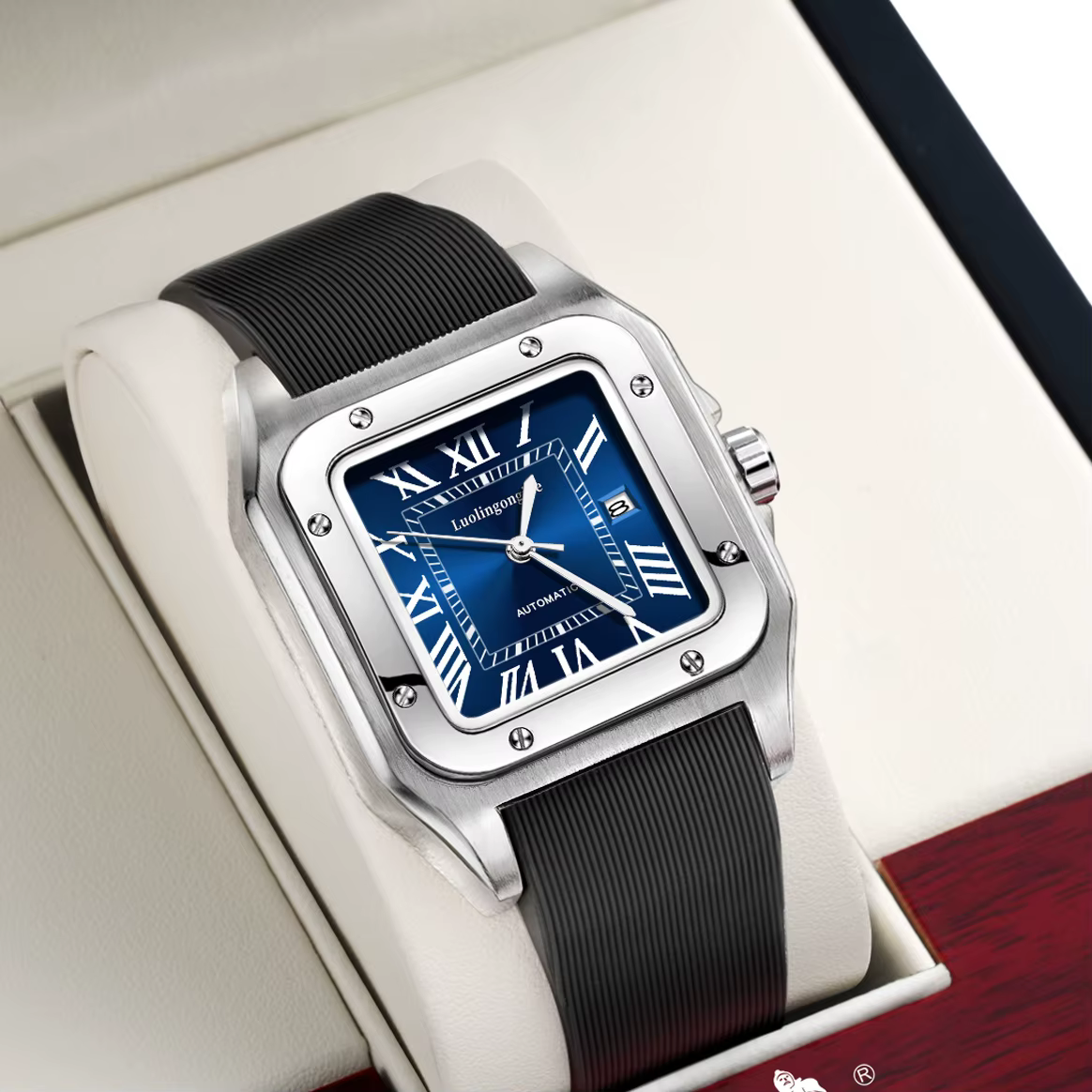 Montre mécanique populaire pour homme de forme carrée