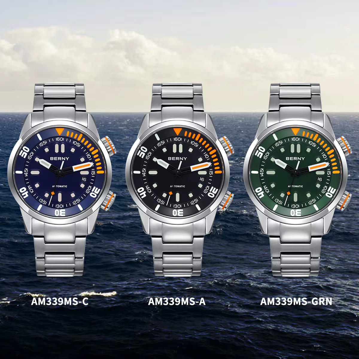 Montre de plongée automatique BERNY pour hommes