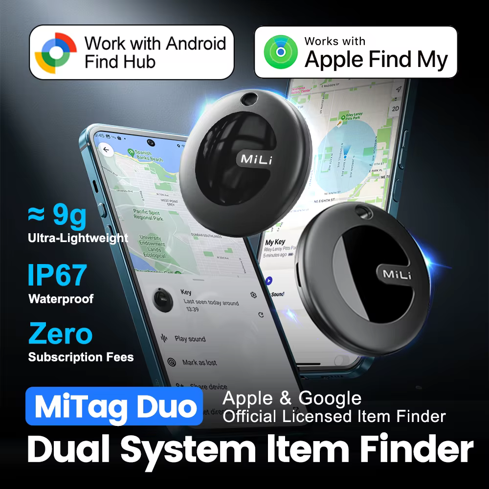 Traceur GPS Bluetooth double système MiLi MiTag