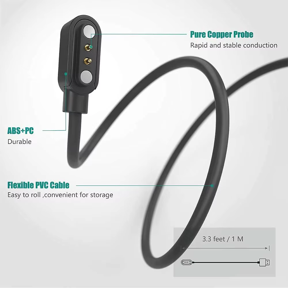 Câble de chargeur USB pour montre intelligente Mibro GS Pro Active Mibro A2 A3 T1 T2 C2 C3 C4 Mibro Lite 2 3 Pro