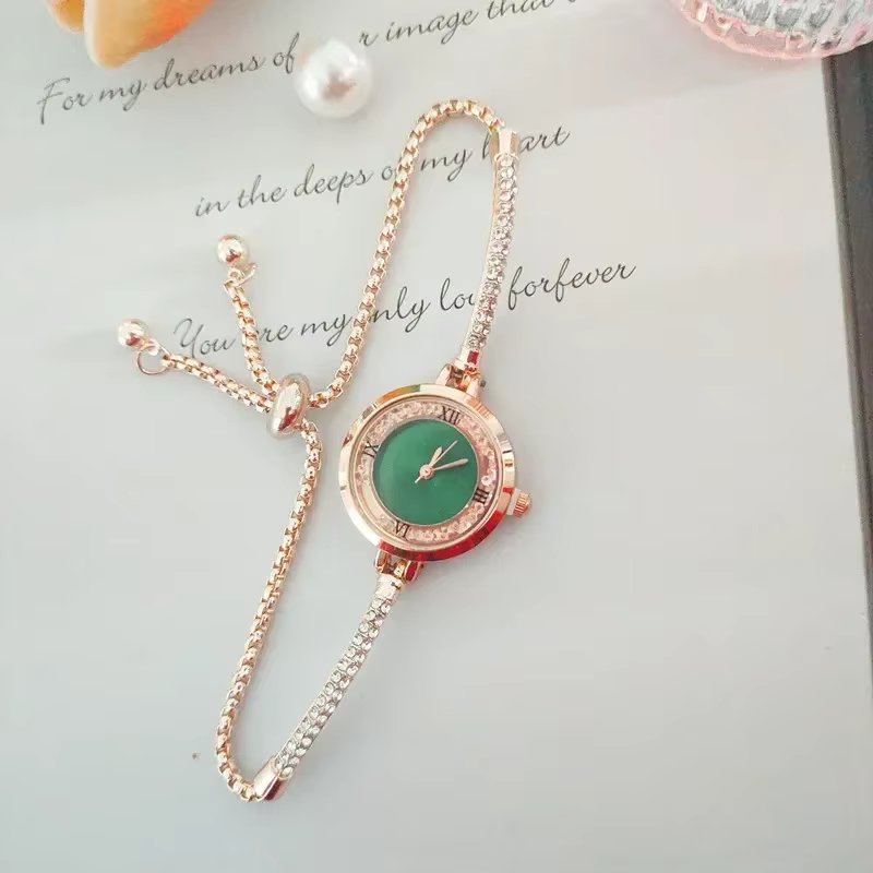 Montre de luxe pour femmes, bracelet fin en or, pour dames, horloge