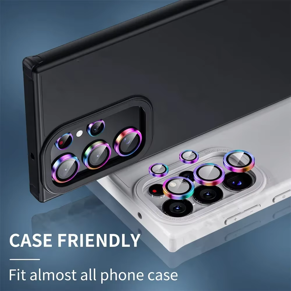 Protection d'objectif d'appareil photo pour Samsung S25 S26 Ultra S24 S23 S22 Ultra, film en verre trempé, anneau en alliage de titane, accessoires pour téléphone