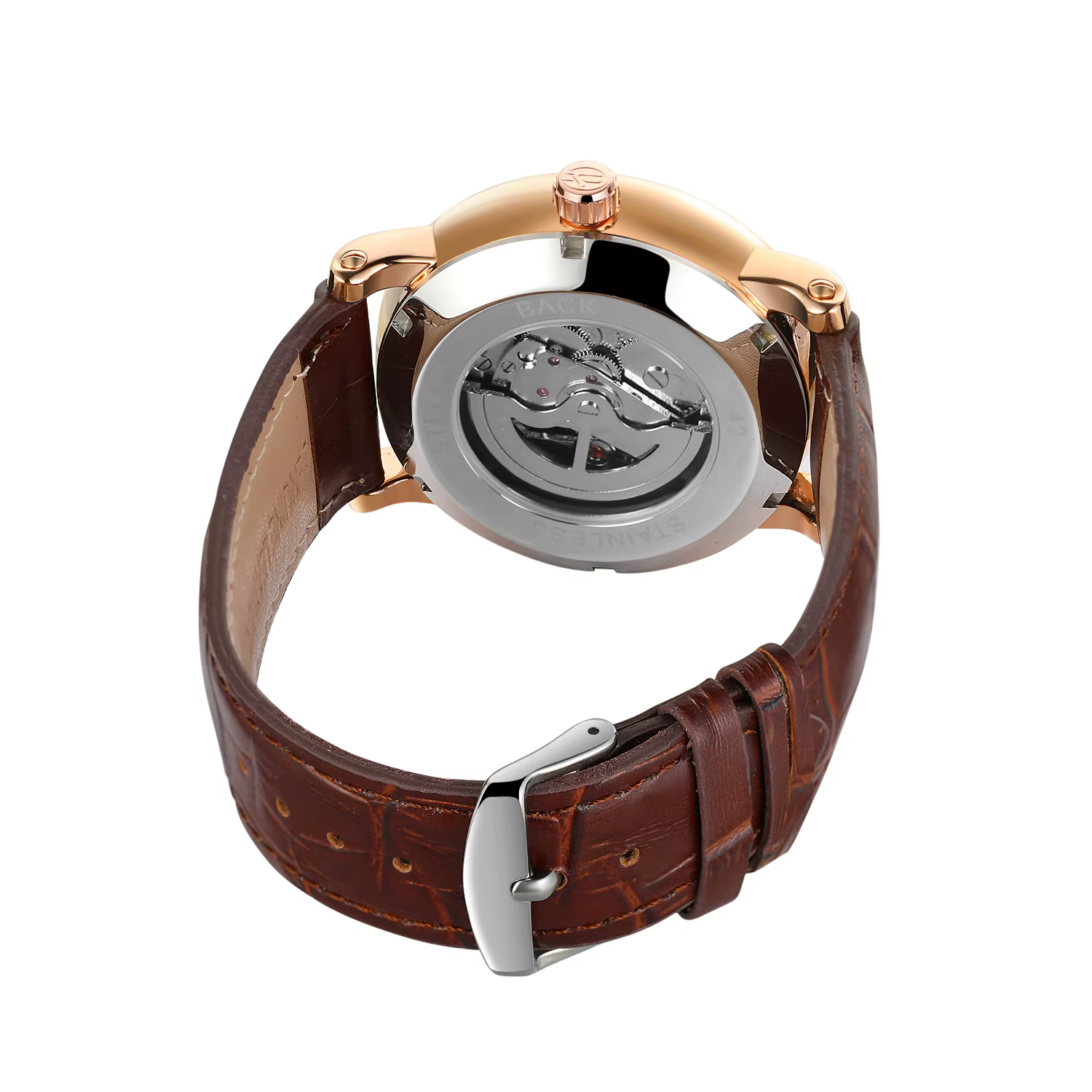 FORSINING luxe élégant hommes automatique mouvement mécanique montres bracelet en cuir mode Design décontracté affaires grand cadran