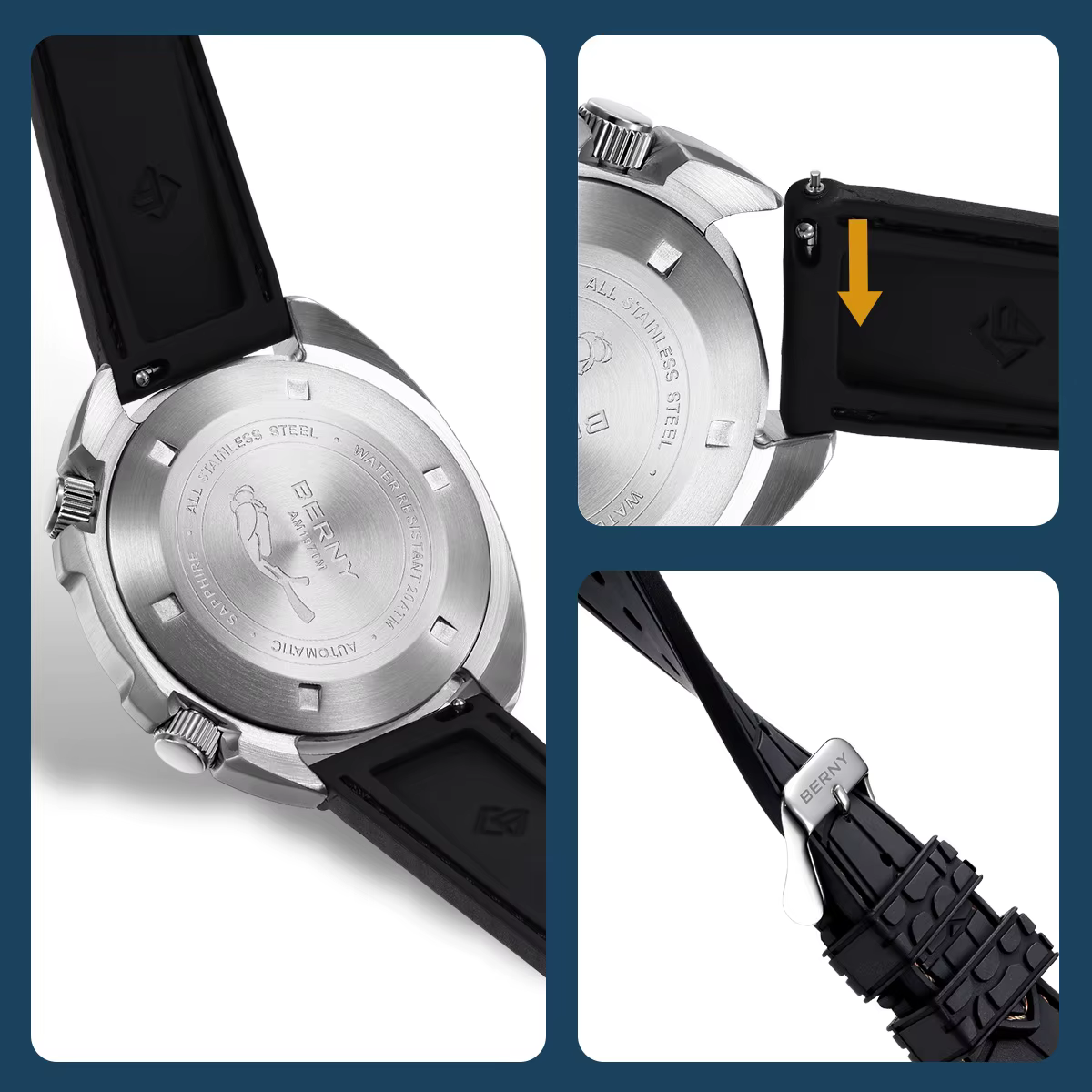 BERNY – montre de plongée automatique pour hommes
