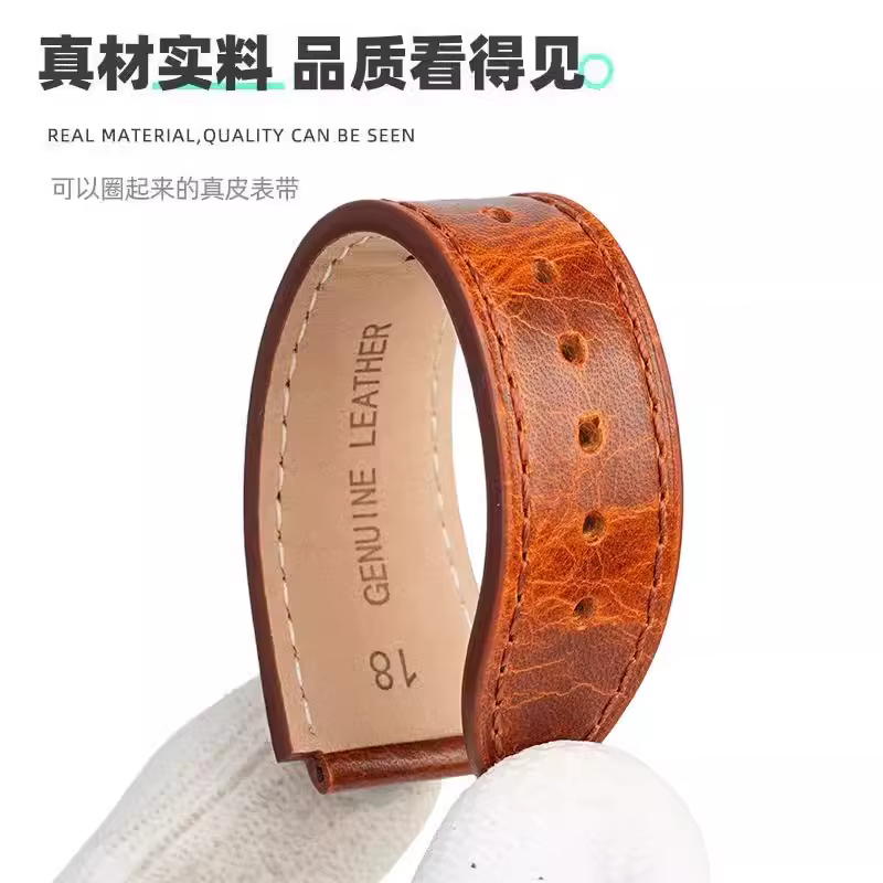 Bracelet de montre rétro en cuir véritable pour Casio AE1200 AE1300 A158W/A168 W-216H