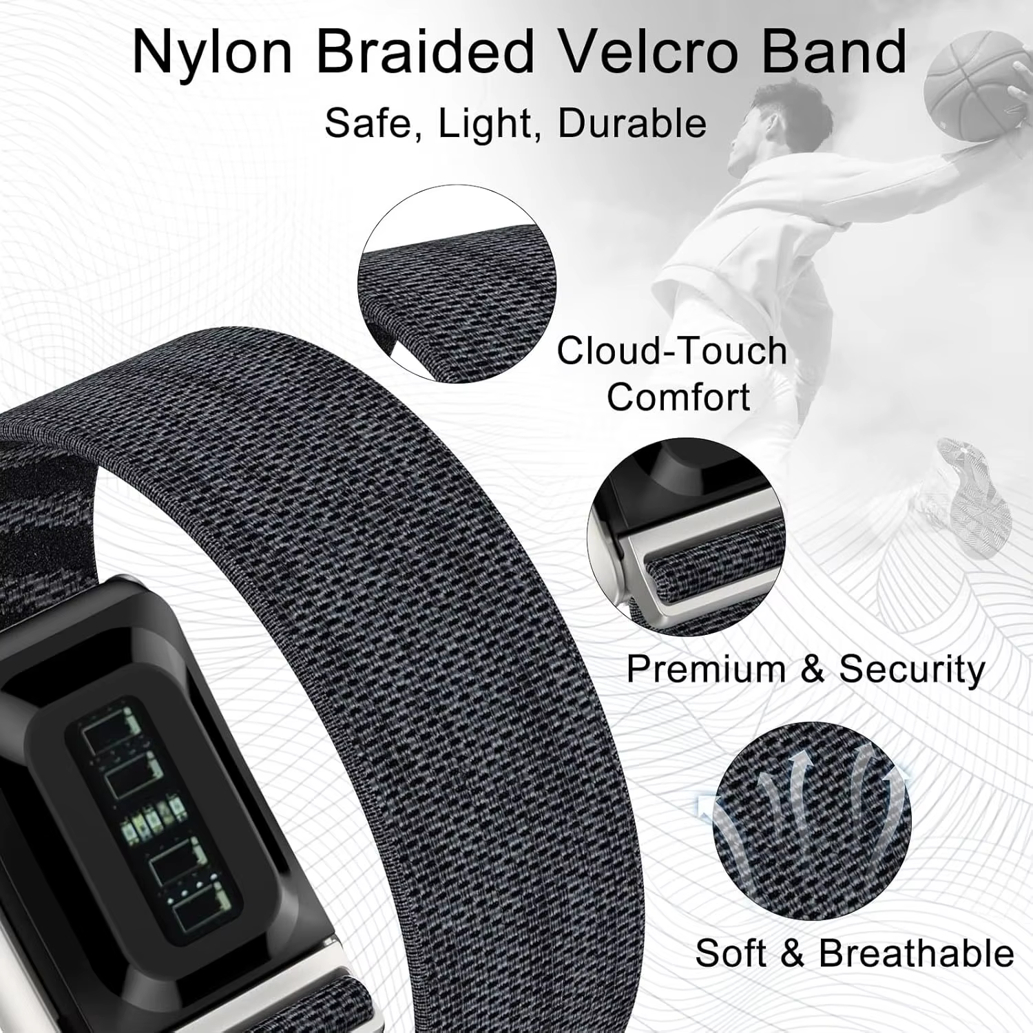 Bracelet de remplacement respirant en nylon pour Whoop 5.0/MG